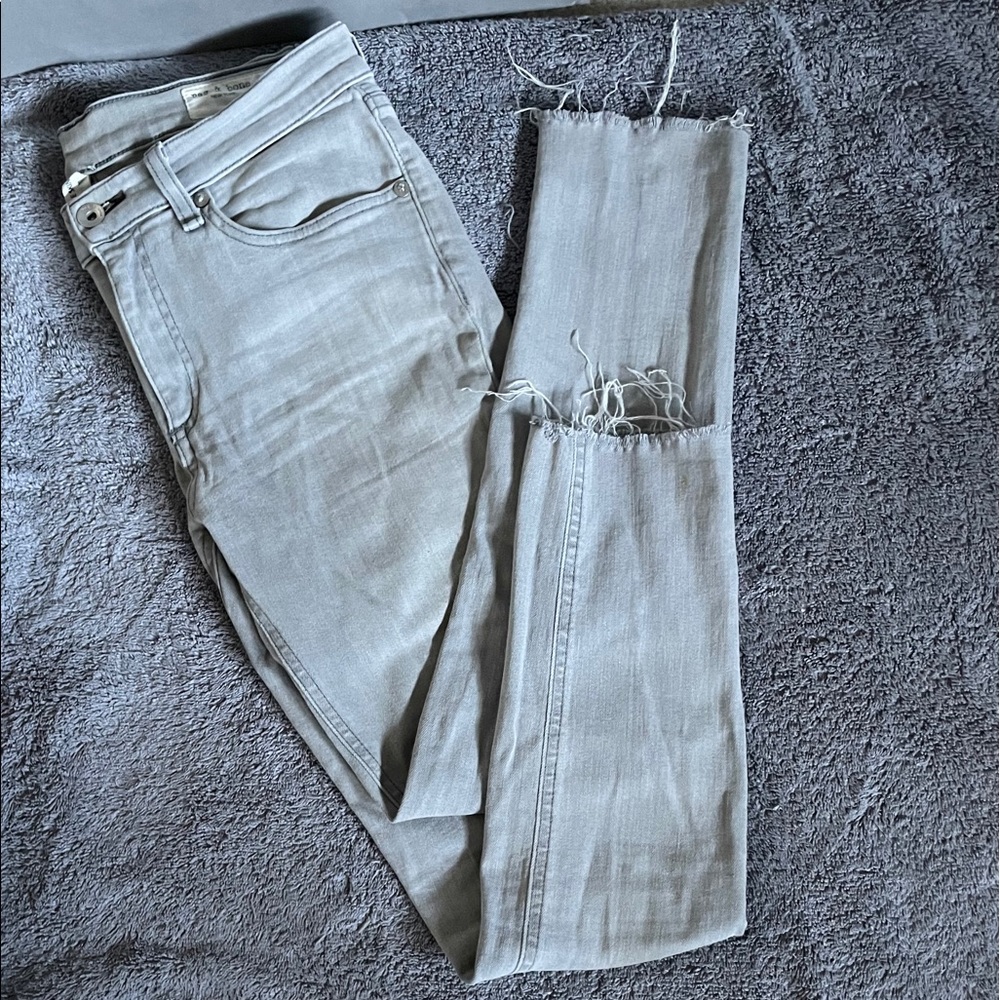 Rag & Bone ankle skinny light grey jeans
